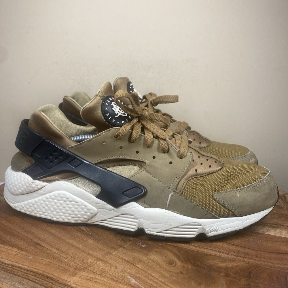Nike Air Huarache Run Premium Golden Beige Mens Brown Size 14 Shoes 318429-205